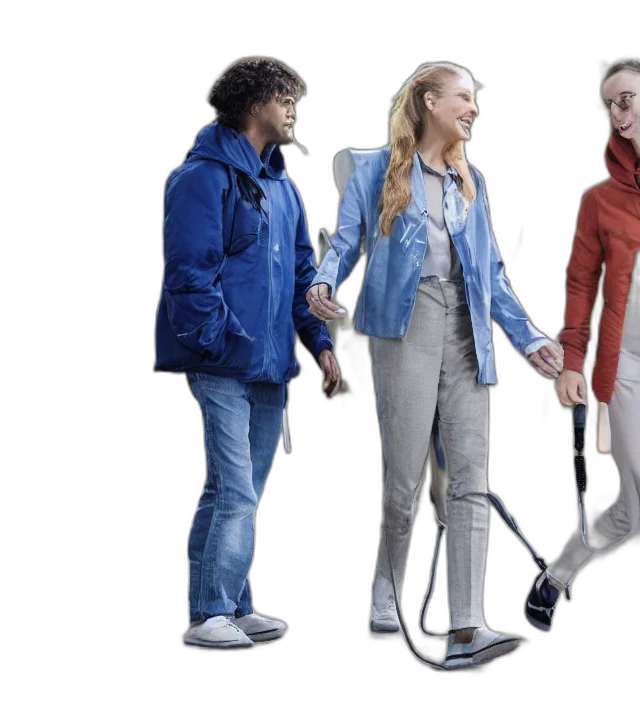 staff, umbrella, jacket, walking, talking, computer transparent PNG cut-out