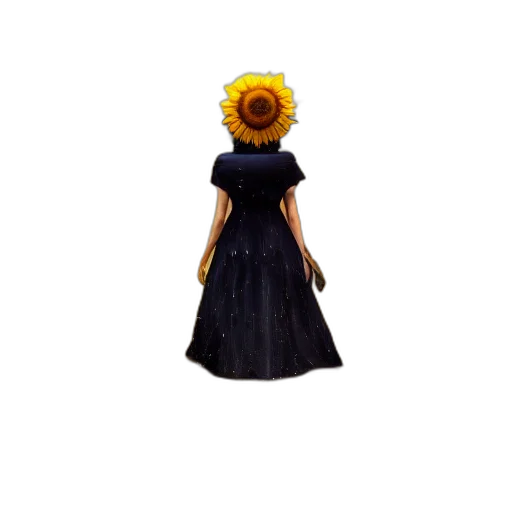 dress, flower, crown, hat, 3d render, concept art, pixel art, fantasy art transparent PNG cut-out