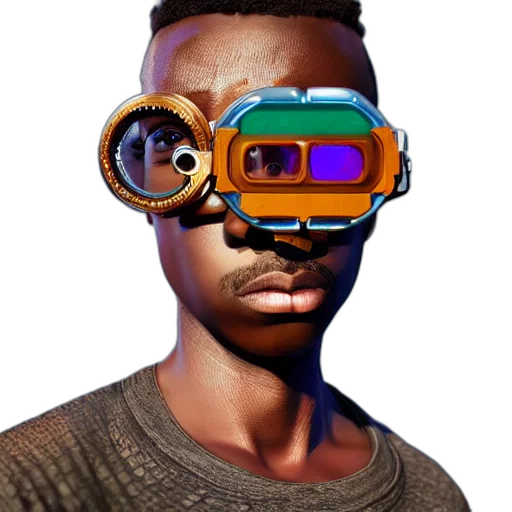 mask, face, robot, weapon, 3d render, cyberpunk, concept art, photorealistic transparent PNG cut-out
