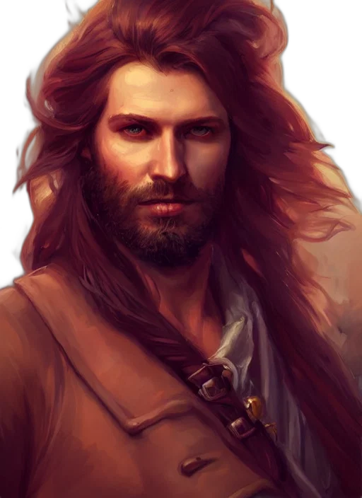 hair, face, fantasy art, concept art, photorealistic, oil painting, red, golden transparent PNG cut-out