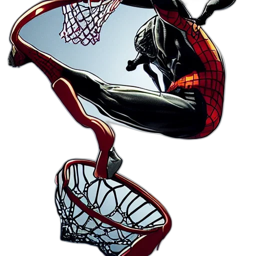 mask, comic book art, concept art, highly, detailed, art, venom, dunking transparent PNG cut-out