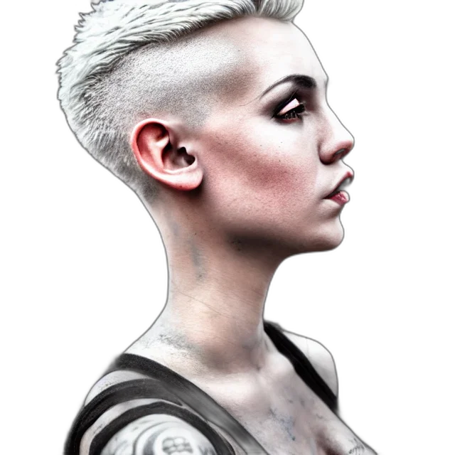 face, robot, hair, jewelry, photorealistic, concept art, cyberpunk, comic book art transparent PNG cut-out
