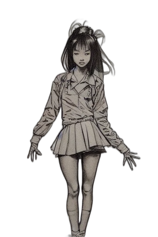 dress, creature, jacket, staff transparent PNG cut-out