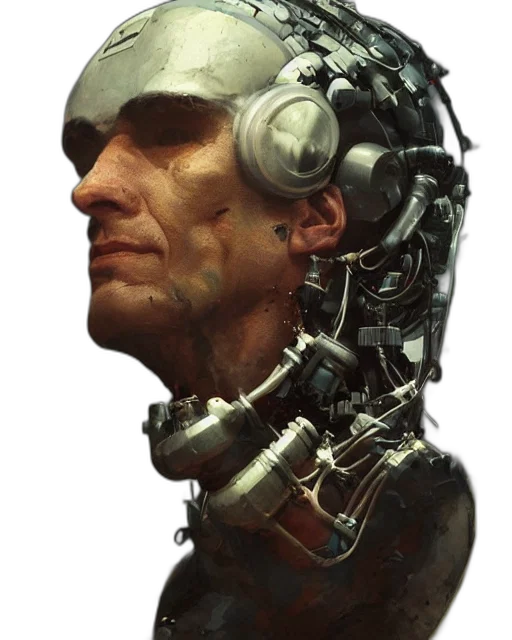 robot, face, mask, cyberpunk, concept art, comic book art, photorealistic, half transparent PNG cut-out