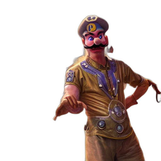 staff, mask, weapon, hat, concept art, 3d render, fantasy art, photorealistic transparent PNG cut-out
