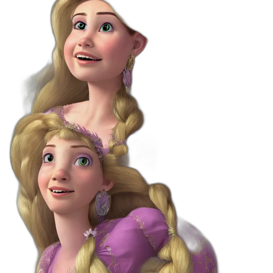 crown, face, dress, hair, 3d render, photorealistic, concept art, fantasy art transparent PNG cut-out