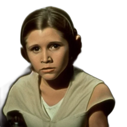 face, staff, dress, photorealistic, film, still, carrie, fisher transparent PNG cut-out