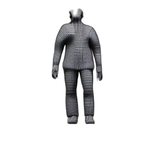 robot, jacket, mask, creature, 3d render, concept art, monochrome, detailed transparent PNG cut-out