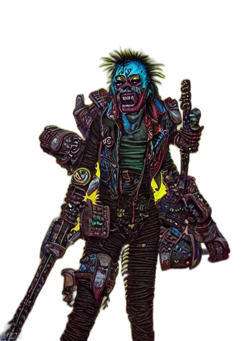 jacket, robot, staff, weapon transparent PNG cut-out