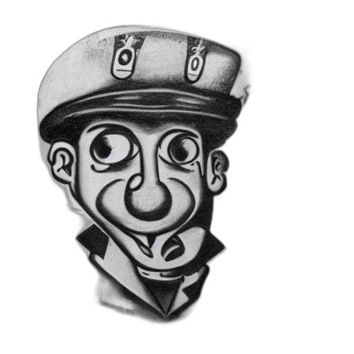 mask, face, staff, hat, cartoon, 3d render, concept art, pencil sketch transparent PNG cut-out