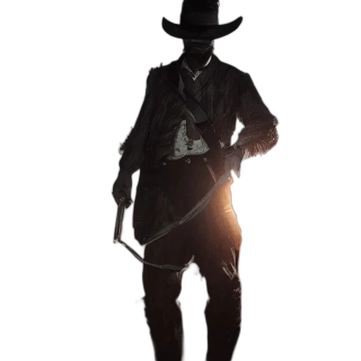staff, hat, sword, jacket transparent PNG cut-out