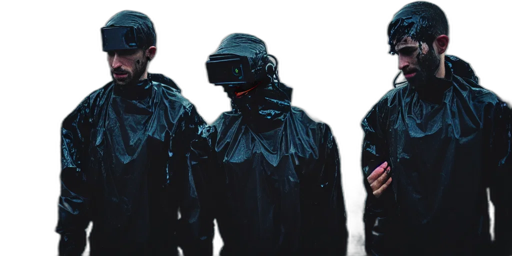 jacket, mask, cyberpunk, dark transparent PNG cut-out