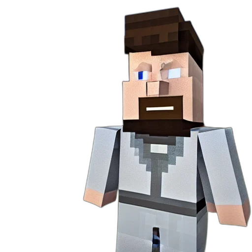 3d render, pixel art, concept art, cartoon, screenshot, walter, white, minecraft transparent PNG cut-out
