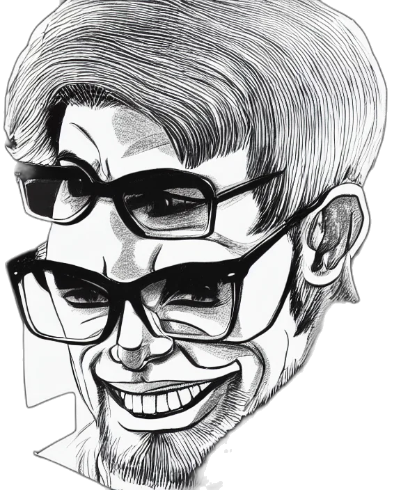 face, cartoon, comic book art, pencil sketch, photorealistic, hightly, detailed, ink transparent PNG cut-out