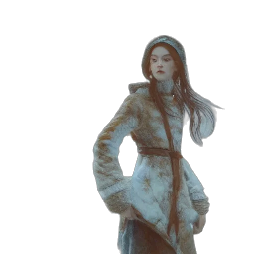 jacket, dress, staff, sword transparent PNG cut-out