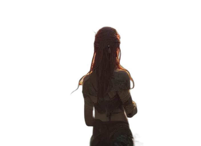 dress, staff, hair, jacket, concept art, anime, fantasy art, pixel art transparent PNG cut-out