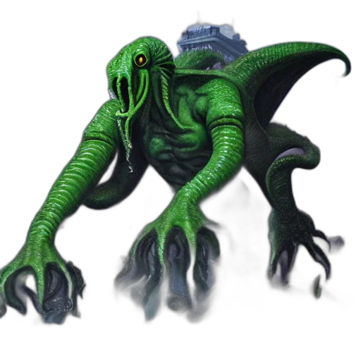 creature, dragon, staff, animal, concept art, fantasy art, 3d render, pixel art transparent PNG cut-out