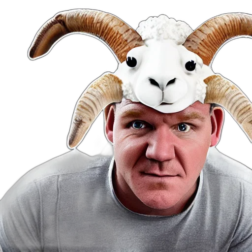 animal, creature, chef, gordon, ramsay, ram, sheep, horns transparent PNG cut-out