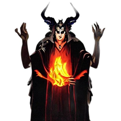 dragon, mask, concept art, fantasy art, pixel art, comic book art, fire, hades transparent PNG cut-out