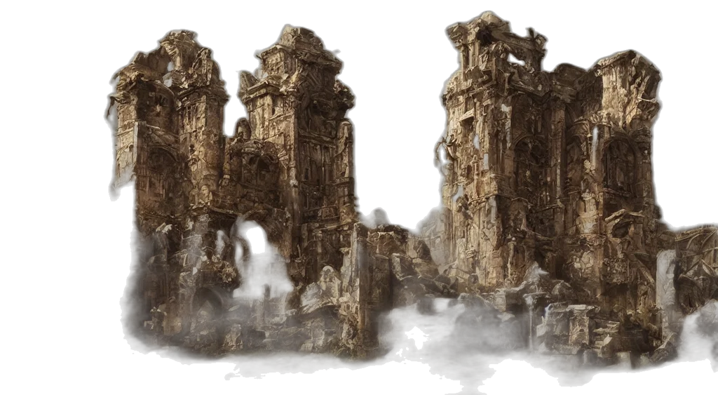 building, concept art, fantasy art, 3d render transparent PNG cut-out