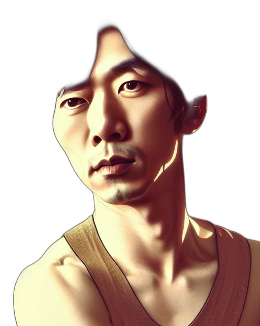 face, staff, mask, photorealistic, concept art, comic book art, pixel art, golden transparent PNG cut-out
