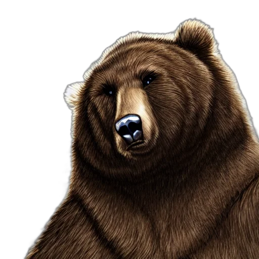 animal, face, concept art, photorealistic, pixel art, fantasy art, anthropomorphic, bear transparent PNG cut-out