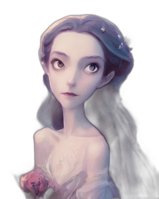 dress, crown, face, jewelry, fantasy art, concept art, 3d render, photorealistic transparent PNG cut-out