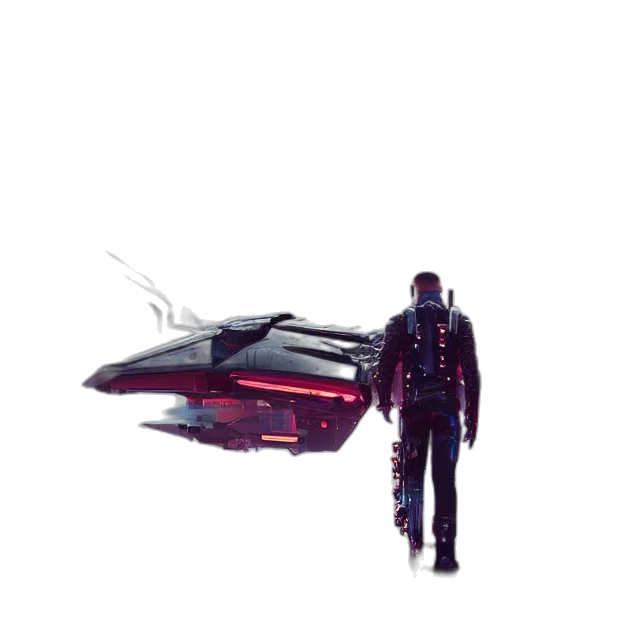 robot, creature, jacket, weapon, concept art, cyberpunk, pixel art, comic book art transparent PNG cut-out