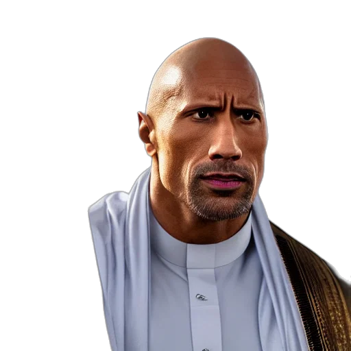 face, photorealistic, concept art, 3d render, comic book art, dwayne, rock, johnson transparent PNG cut-out