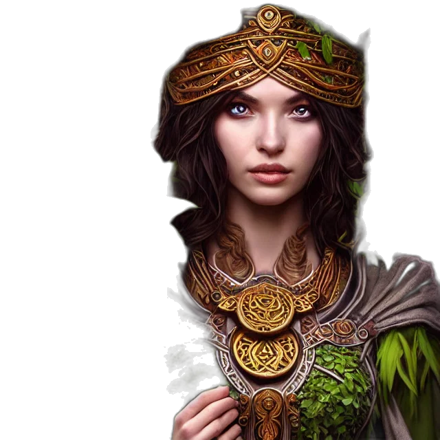 jewelry, staff, face, crown, fantasy art, concept art, photorealistic, pixel art transparent PNG cut-out