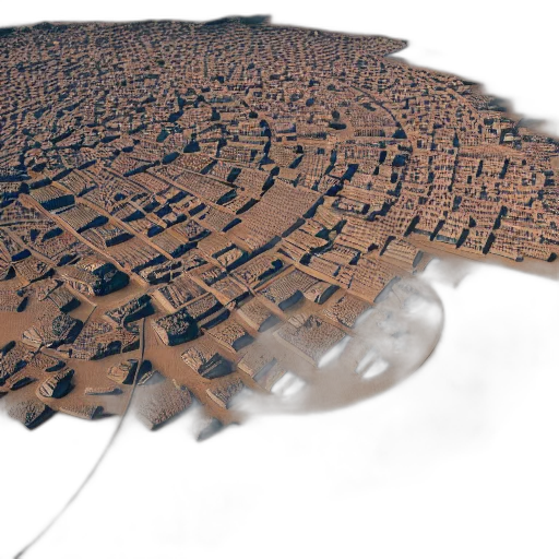 3d render, concept art, city street, outer space transparent PNG cut-out