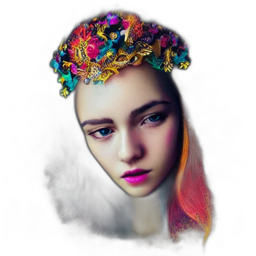 crown, jewelry, face, flower transparent PNG cut-out