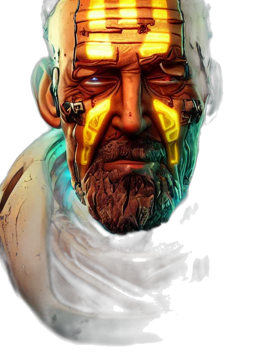 face, mask, concept art, comic book art, fantasy art, photorealistic, golden, glowwave transparent PNG cut-out
