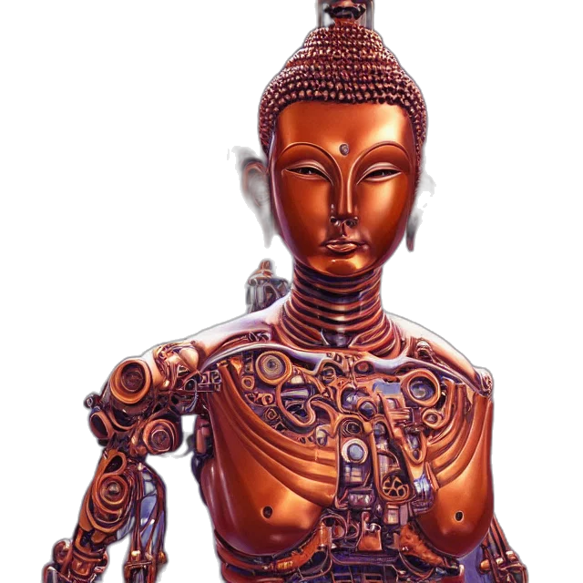 robot, jewelry, staff, 3d render, photorealistic, concept art, perfectly, centered transparent PNG cut-out