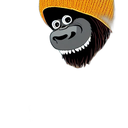 hat, mask, animal, creature, cartoon, 3d render, photorealistic, laughing transparent PNG cut-out