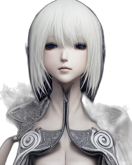face, robot, staff, mask, fantasy art, concept art, 3d render, photorealistic transparent PNG cut-out