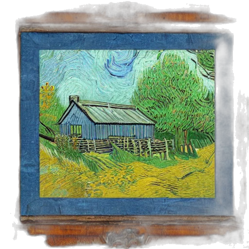 oil painting, photorealistic, concept art, watercolor, forest, fog, rain, blue transparent PNG cut-out