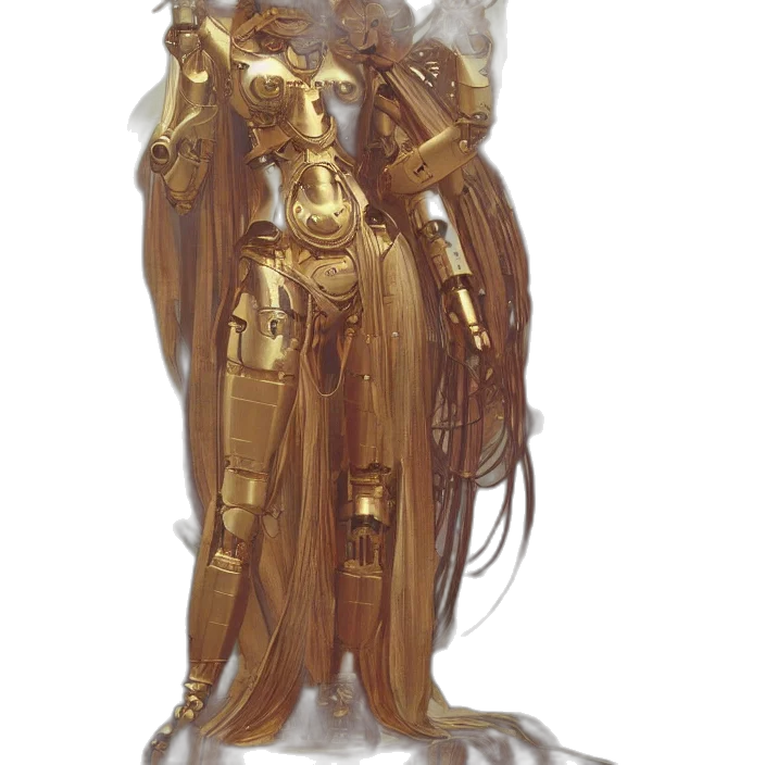 robot, staff, dress, concept art transparent PNG cut-out