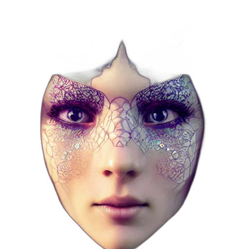 mask, face, crown, jewelry, fantasy art, 3d render, photorealistic, vaporwave transparent PNG cut-out