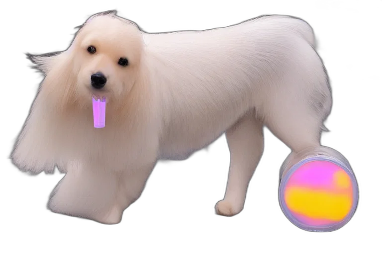 animal, staff, weapon, creature, vaporwave, 3d render, concept art, photorealistic transparent PNG cut-out