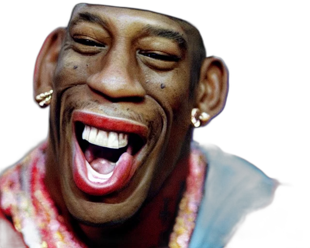 face, jacket, animal, dragon, photorealistic, 3d render, dennis, rodman transparent PNG cut-out