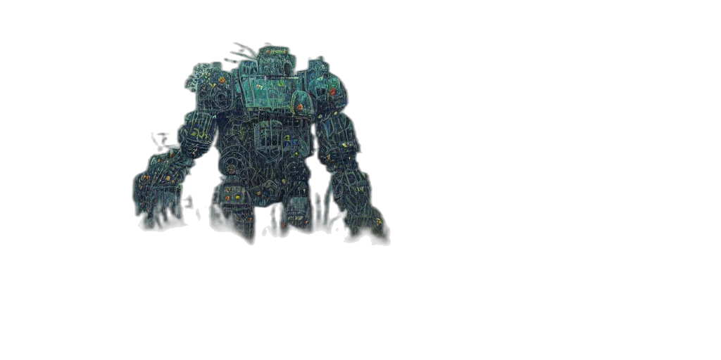 robot, weapon, creature, mask, 3d render, concept art, pixel art, cyberpunk transparent PNG cut-out