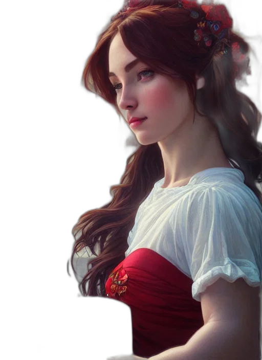 dress, crown, face, jewelry, fantasy art, photorealistic, concept art, oil painting transparent PNG cut-out