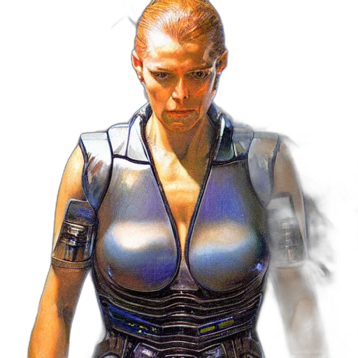 robot, jacket, dress, weapon transparent PNG cut-out
