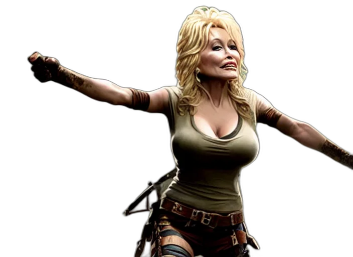concept art, comic book art, 3d render, fantasy art, film, still, dolly, parton transparent PNG cut-out