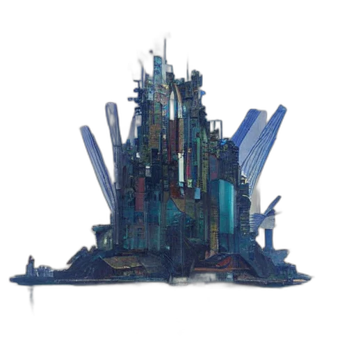 robot, building, crown, weapon transparent PNG cut-out