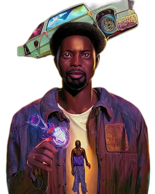jacket, robot, face, weapon, concept art, comic book art, cyberpunk, fantasy art transparent PNG cut-out