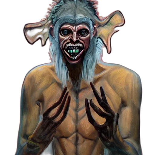 creature, mask, face, animal, concept art, fantasy art, photorealistic, watercolor transparent PNG cut-out