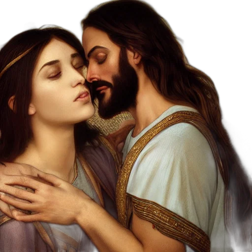 photorealistic, oil painting, fantasy art, jesus transparent PNG cut-out