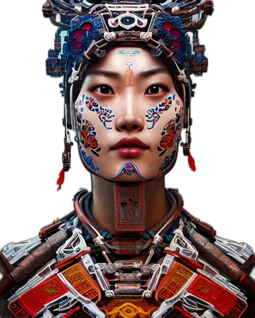robot, face, mask, jewelry, cyberpunk, photorealistic, concept art, fantasy art transparent PNG cut-out